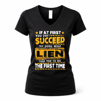 LIEN TP22-K11-109 - Personalized Funny Quote Apparel “If At First You Don’t Succeed, Try Doing What WANG Told You To Do The First Time”