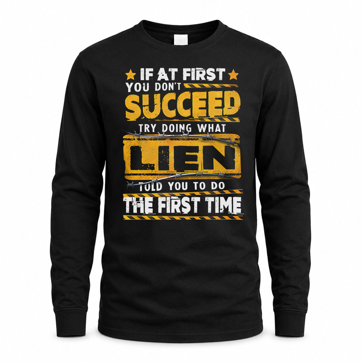 LIEN TP22-K11-109 - Personalized Funny Quote Apparel “If At First You Don’t Succeed, Try Doing What WANG Told You To Do The First Time”
