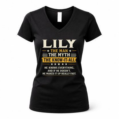 LILY TM90-K04-125 - NAME Legendary Know-It-All Personalized Funny Shirt