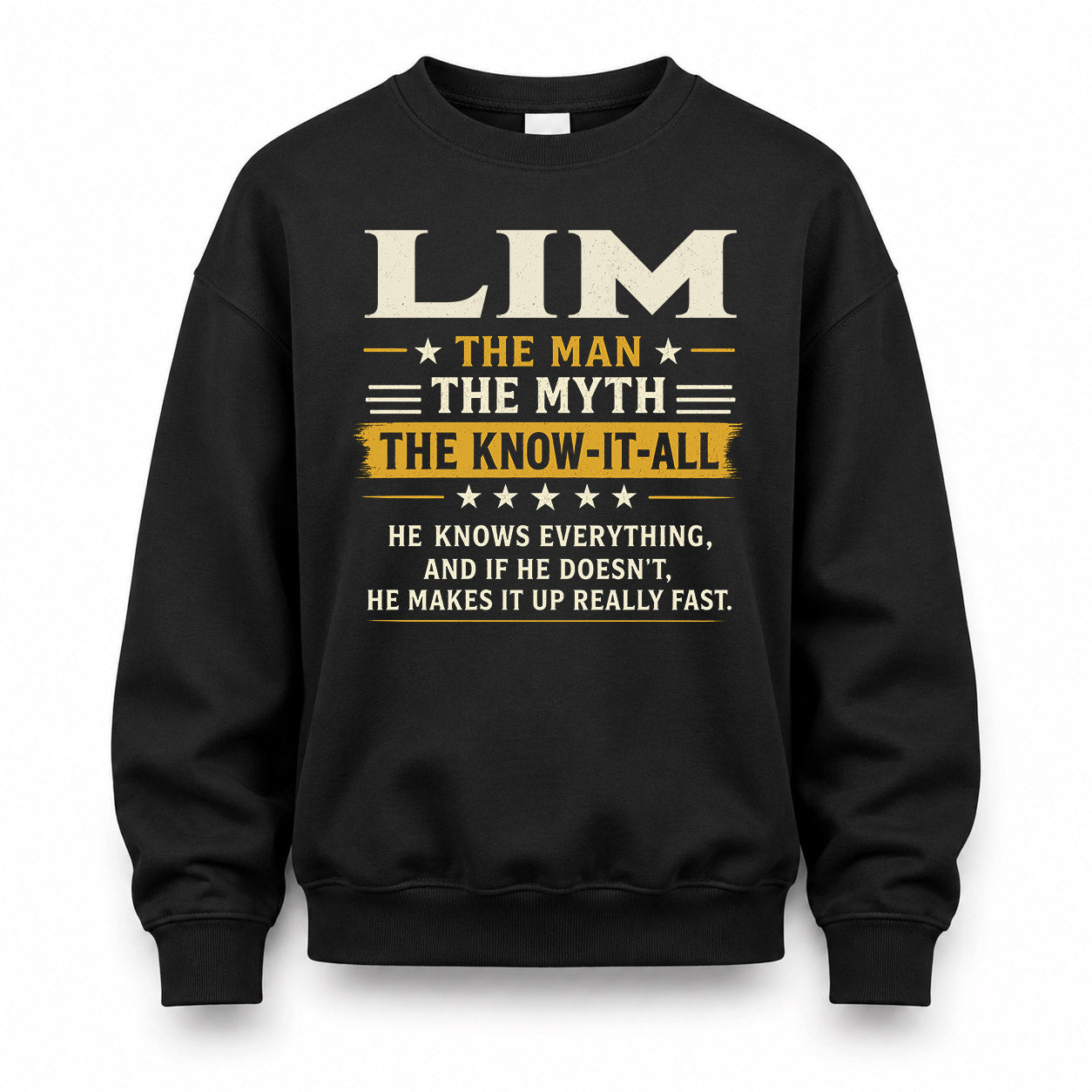 LIM TM90-K04-125 - NAME Legendary Know-It-All Personalized Funny Shirt