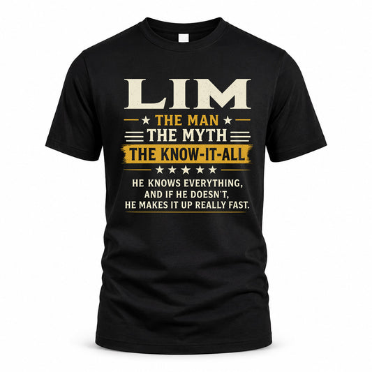 LIM TM90-K04-125 - NAME Legendary Know-It-All Personalized Funny Shirt