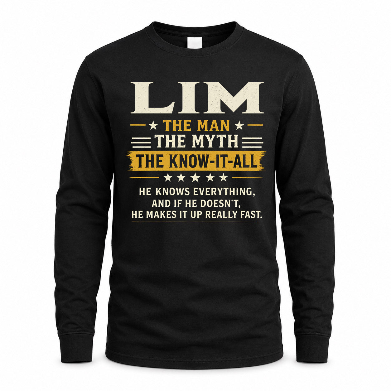 LIM TM90-K04-125 - NAME Legendary Know-It-All Personalized Funny Shirt