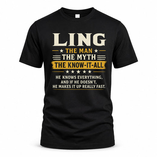 LING TM90-K04-125 - NAME Legendary Know-It-All Personalized Funny Shirt