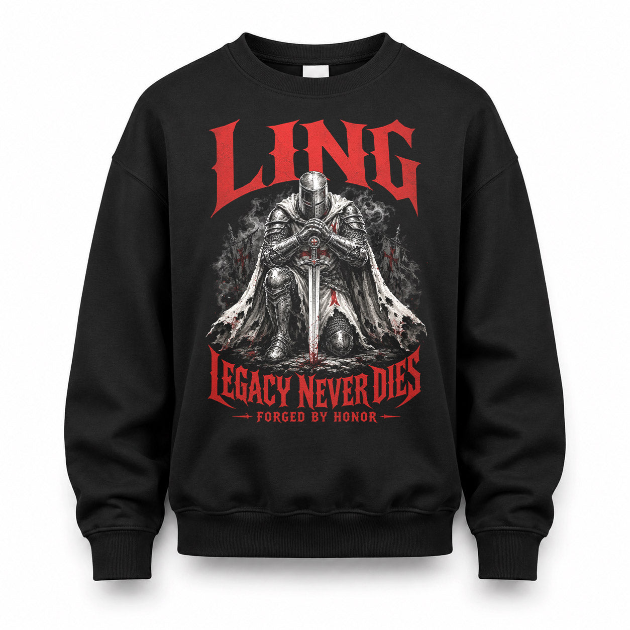 LING HS90-K04-109 - NAME Legacy Never Dies Forged By Honor Personalized Knight
