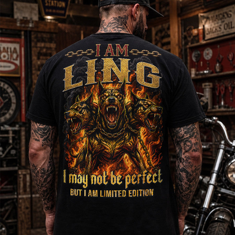 LING MP88-F2-168–Personalized Bold Quote Apparel “I Am NAME I May Not Be Perfect But I Am Limited Edition