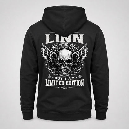 LINN P01-K24-229 – Personalized Skull Graphic Apparel “I Am NAME I May Not Be Perfect But I Am Limited Edition”