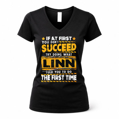 LINN TP22-K11-109 - Personalized Funny Quote Apparel “If At First You Don’t Succeed, Try Doing What WANG Told You To Do The First Time”