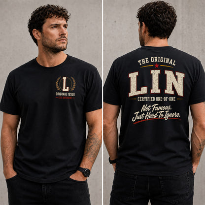 LIN W68-F2-168 – Personalized Original Issue Apparel “The Original NAME Certified One-of-One"