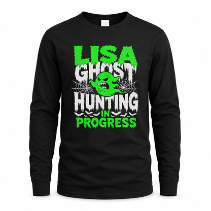 LISA HW22-K06-109 - NAME Ghost Hunting In Progress Personalized Halloween Shirt