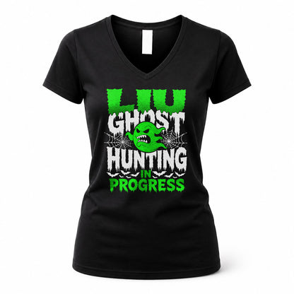 LIU HW22-K06-109 - NAME Ghost Hunting In Progress Personalized Halloween Shirt