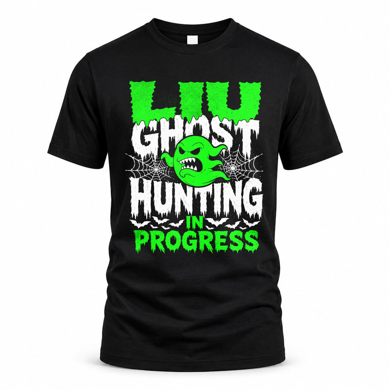 LIU HW22-K06-109 - NAME Ghost Hunting In Progress Personalized Halloween Shirt
