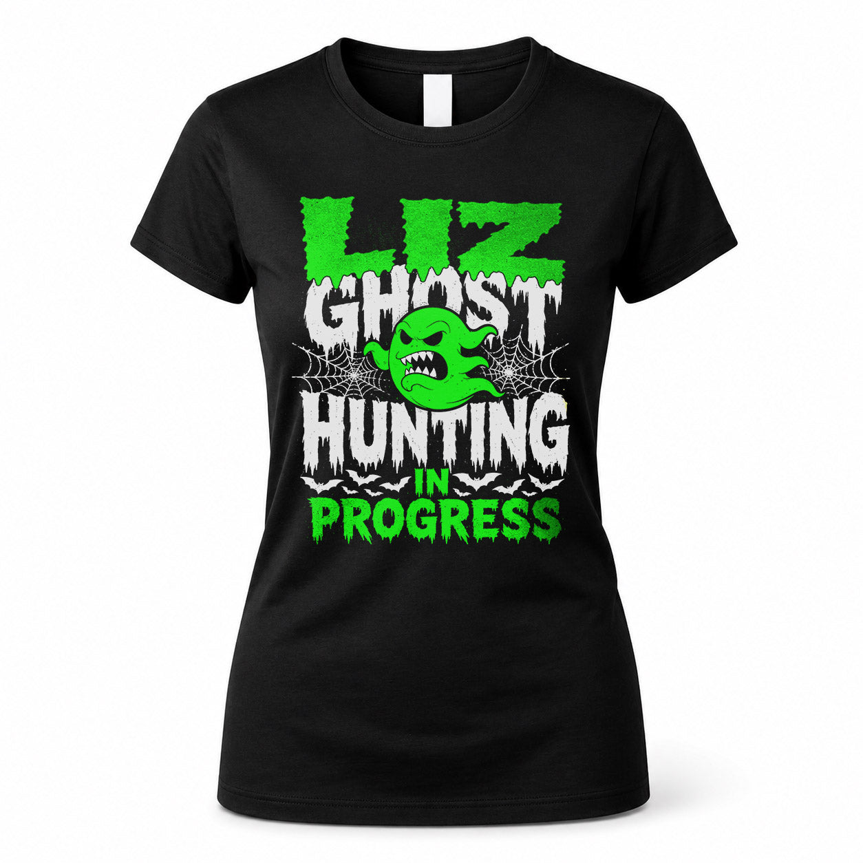 LIZ HW22-K06-109 - NAME Ghost Hunting In Progress Personalized Halloween Shirt
