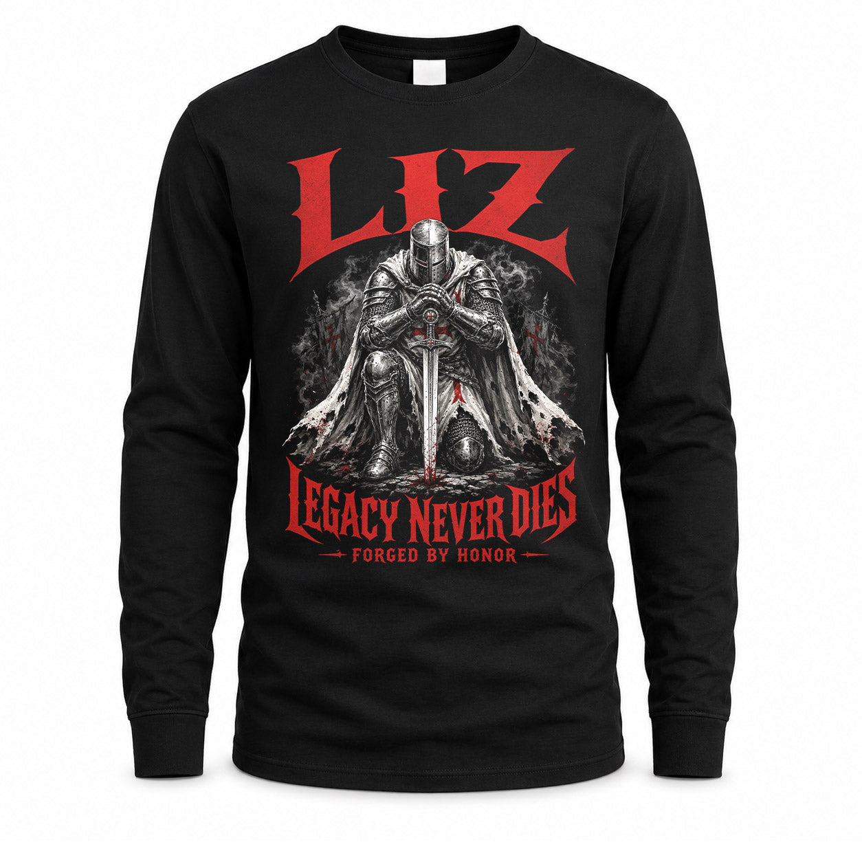 LIZ HS90-K04-109 - NAME Legacy Never Dies Forged By Honor Personalized Knight