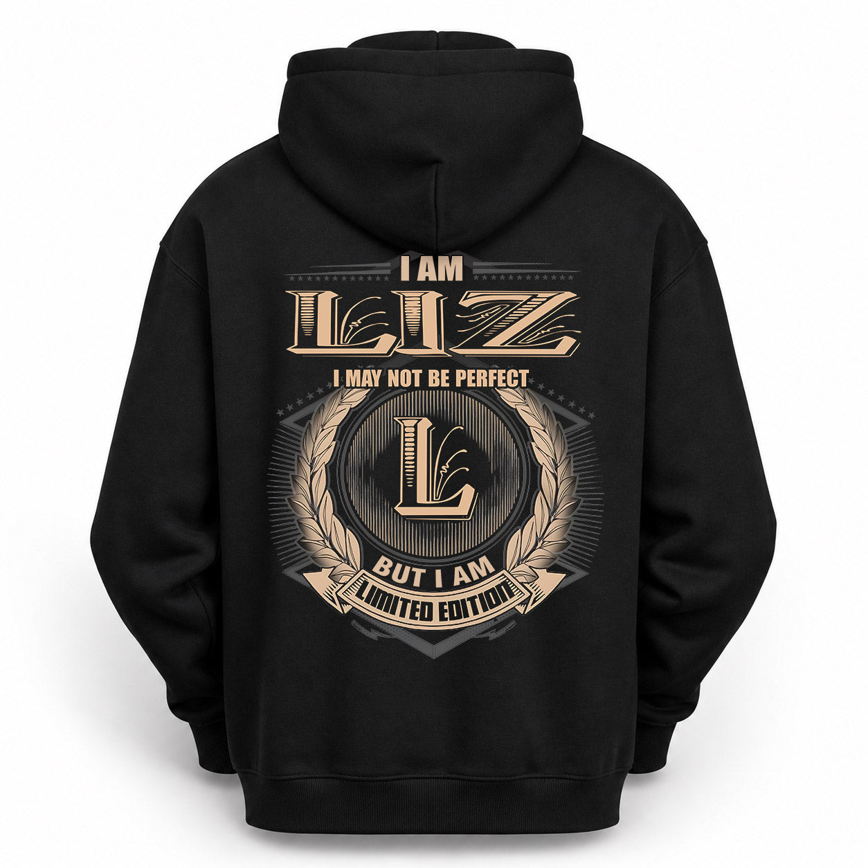LIZ PH55-T25-Personalized Name Quote Apparel “I Am NAME May Not Be Perfect But I Am Limited Edition”