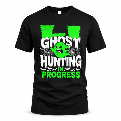 LI HW22-K06-109 - NAME Ghost Hunting In Progress Personalized Halloween Shirt