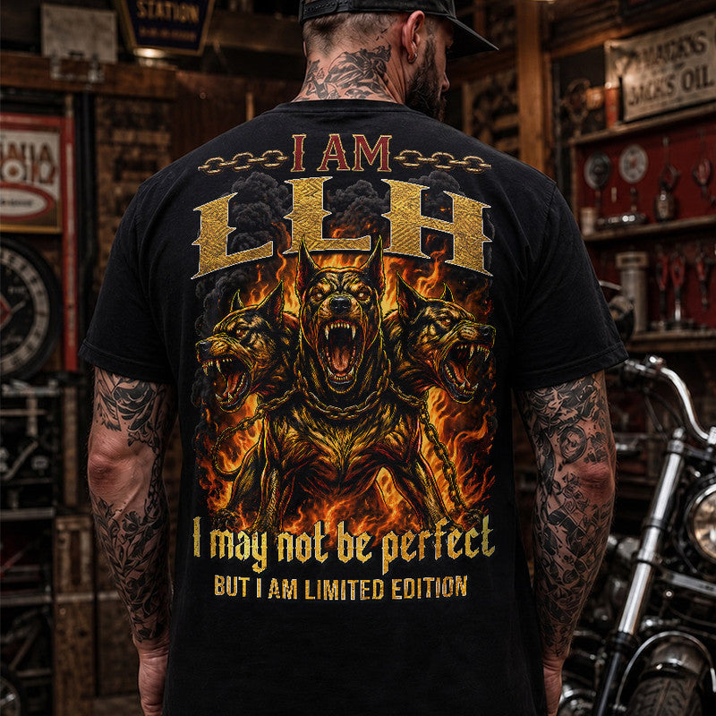 LLH MP88-F2-168–Personalized Bold Quote Apparel “I Am NAME I May Not Be Perfect But I Am Limited Edition