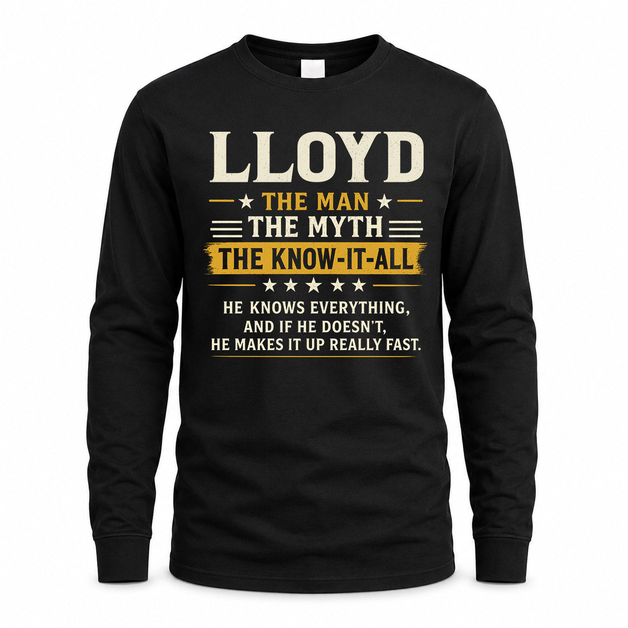 LLOYD TM90-K04-125 - NAME Legendary Know-It-All Personalized Funny Shirt