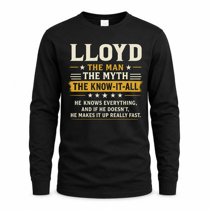 LLOYD TM90-K04-125 - NAME Legendary Know-It-All Personalized Funny Shirt