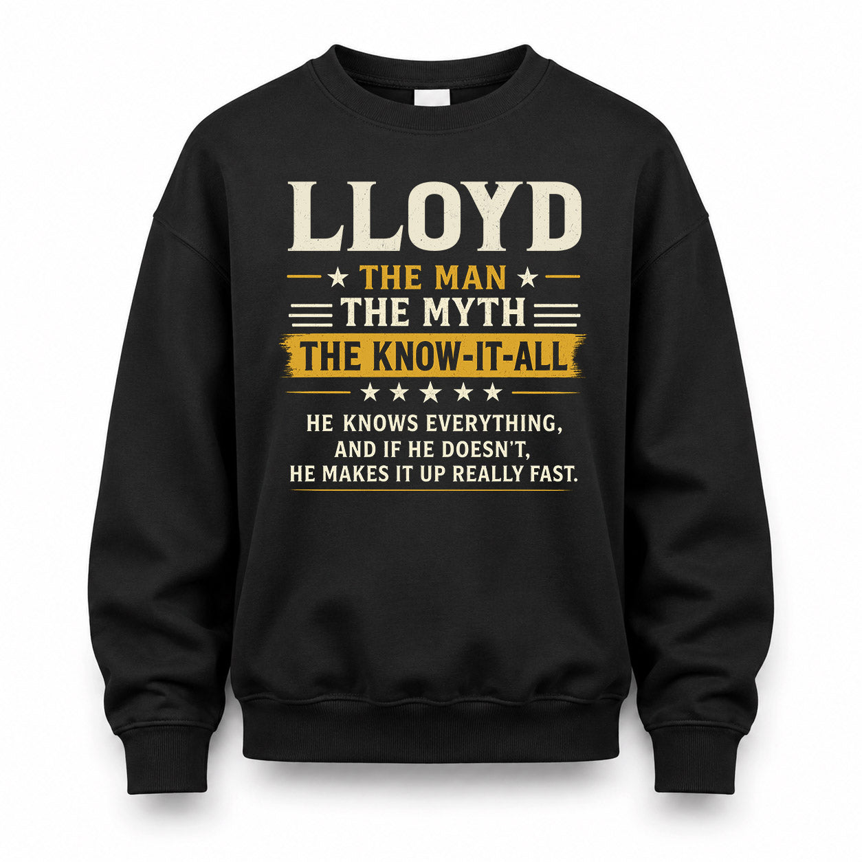 LLOYD TM90-K04-125 - NAME Legendary Know-It-All Personalized Funny Shirt