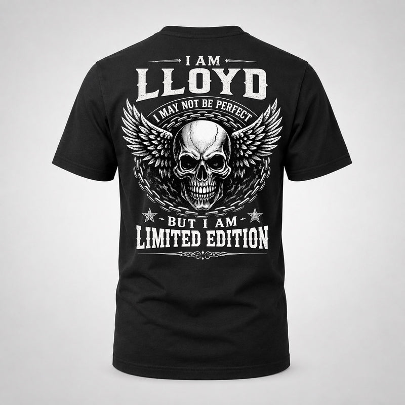 LLOYD P01-K24-229 – Personalized Skull Graphic Apparel “I Am NAME I May Not Be Perfect But I Am Limited Edition”