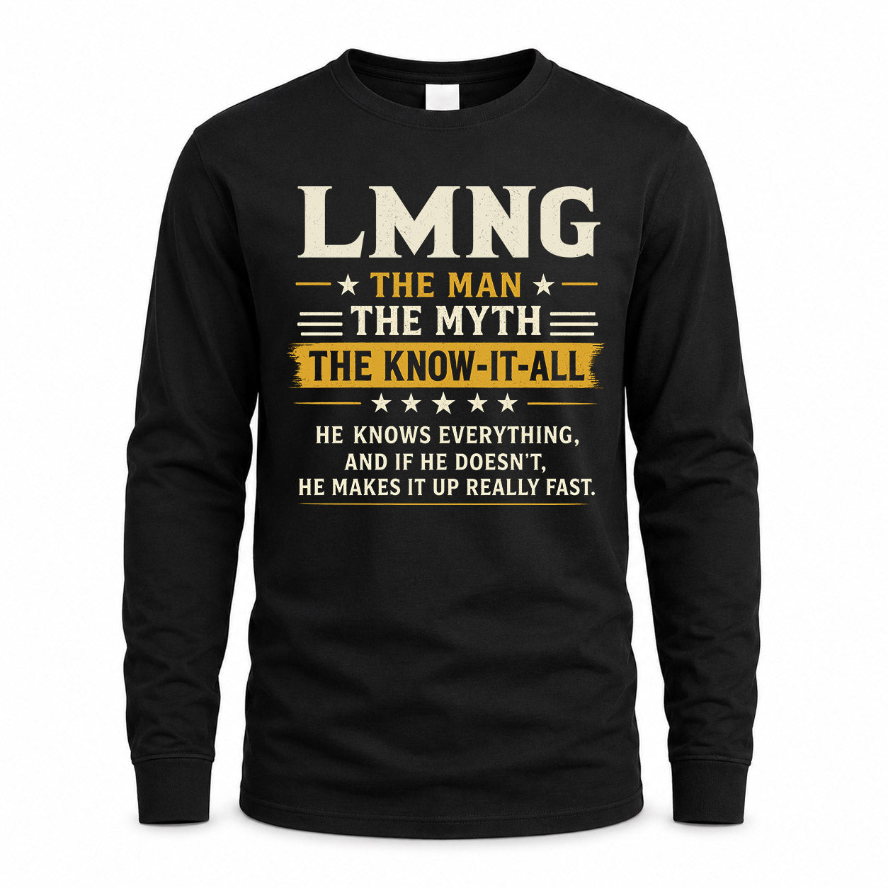 LMNG TM90-K04-125 - NAME Legendary Know-It-All Personalized Funny Shirt