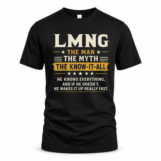 LMNG TM90-K04-125 - NAME Legendary Know-It-All Personalized Funny Shirt