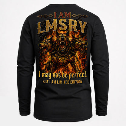 LMSRY MP88-F2-168–Personalized Bold Quote Apparel “I Am NAME I May Not Be Perfect But I Am Limited Edition