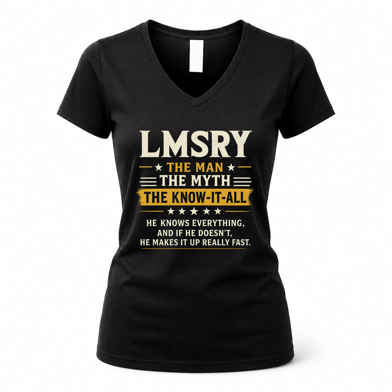LMSRY TM90-K04-125 - NAME Legendary Know-It-All Personalized Funny Shirt