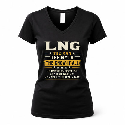 LNG TM90-K04-125 - NAME Legendary Know-It-All Personalized Funny Shirt