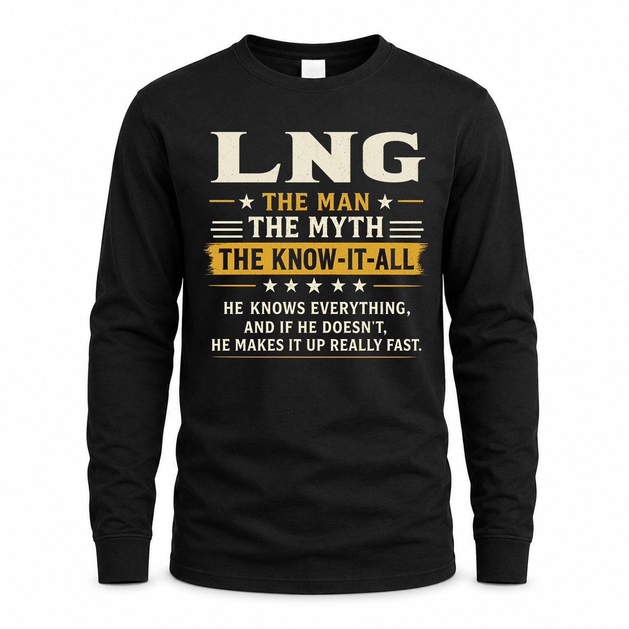 LNG TM90-K04-125 - NAME Legendary Know-It-All Personalized Funny Shirt