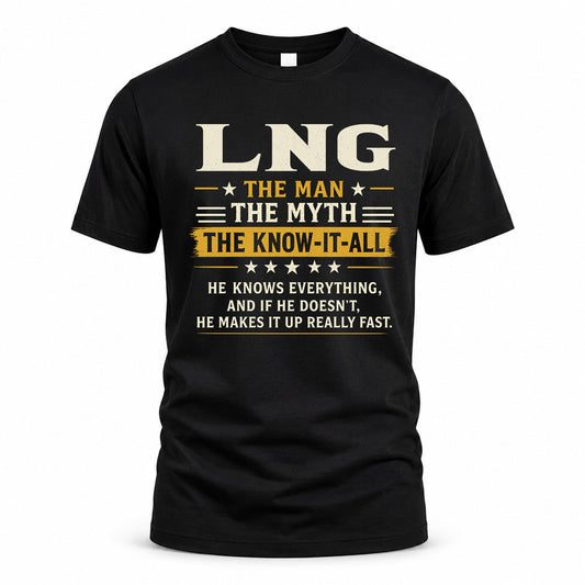 LNG TM90-K04-125 - NAME Legendary Know-It-All Personalized Funny Shirt