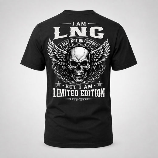 LNG P01-K24-229 – Personalized Skull Graphic Apparel “I Am NAME I May Not Be Perfect But I Am Limited Edition”