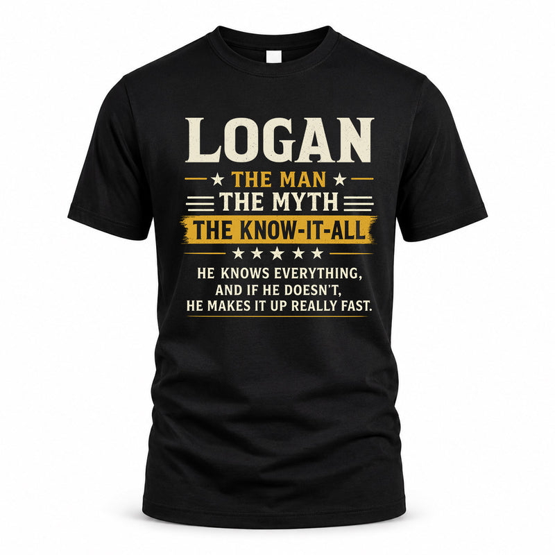 LOGAN TM90-K04-125 - NAME Legendary Know-It-All Personalized Funny Shirt