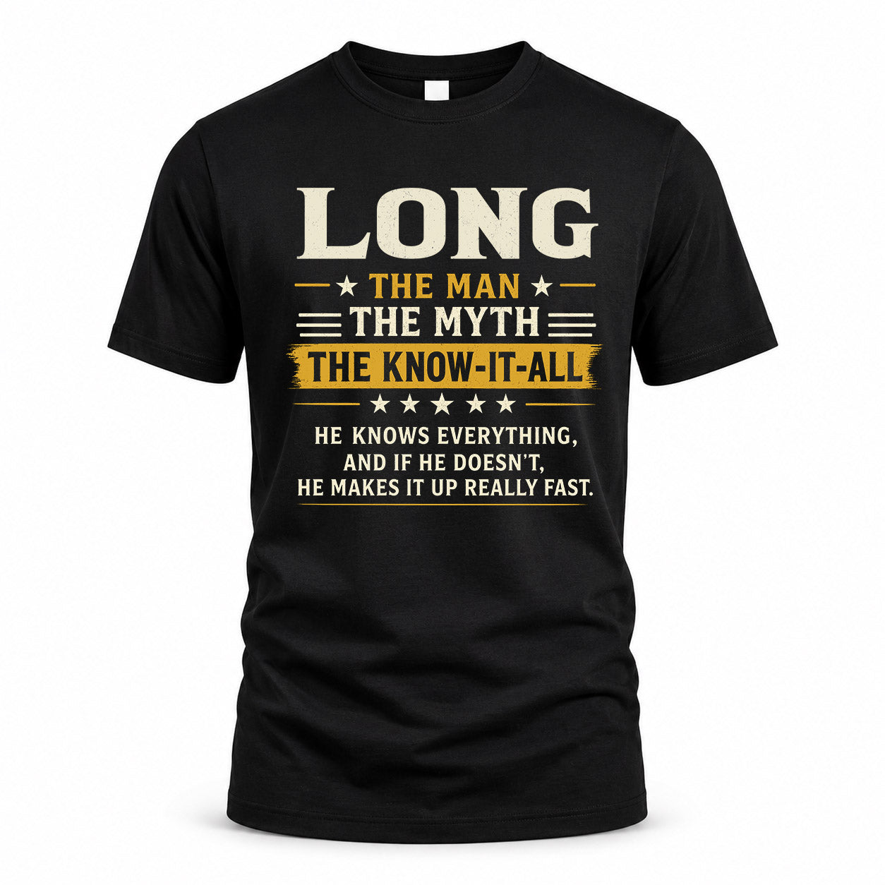 LONG TM90-K04-125 - NAME Legendary Know-It-All Personalized Funny Shirt