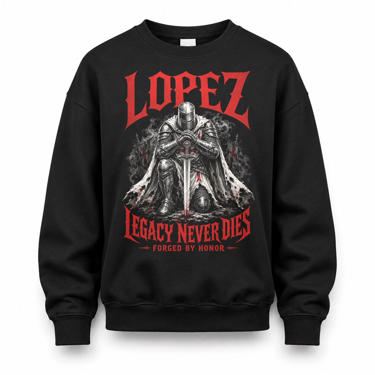 LOPEZ HS90-K04-109 - NAME Legacy Never Dies Forged By Honor Personalized Knight
