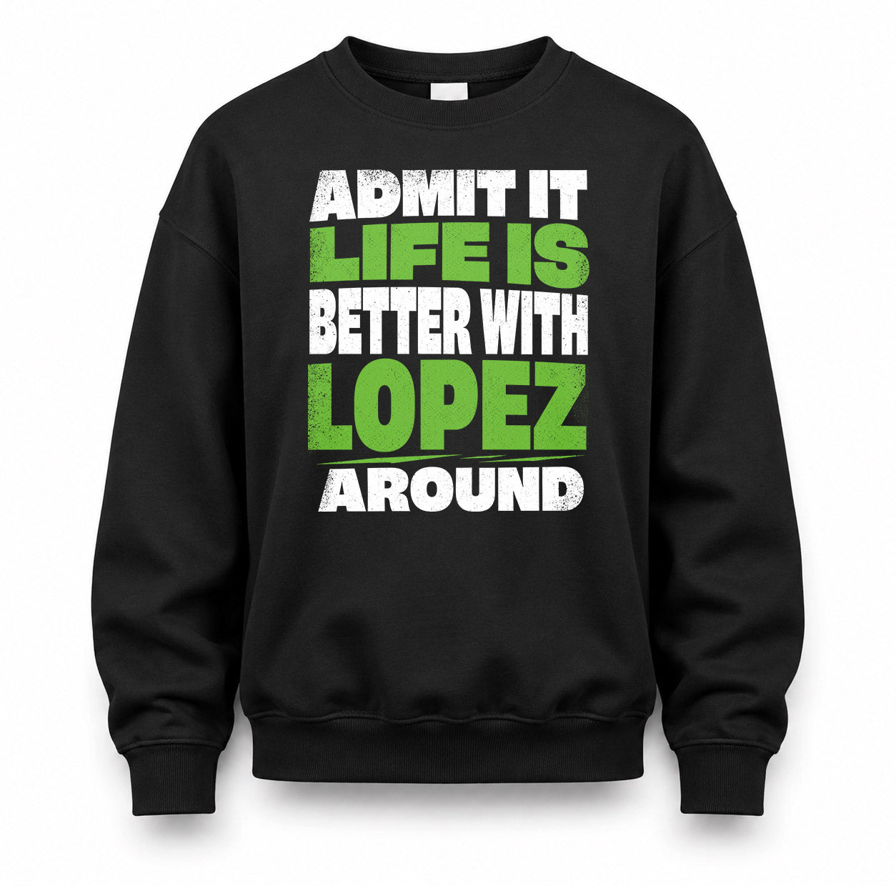 LOPEZ HP68-K4-189 – Personalized Funny Quote Apparel “Admit It, Life Is Better With NAME Around”