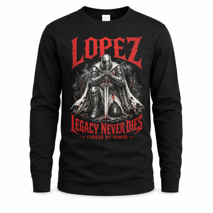 LOPEZ HS90-K04-109 - NAME Legacy Never Dies Forged By Honor Personalized Knight