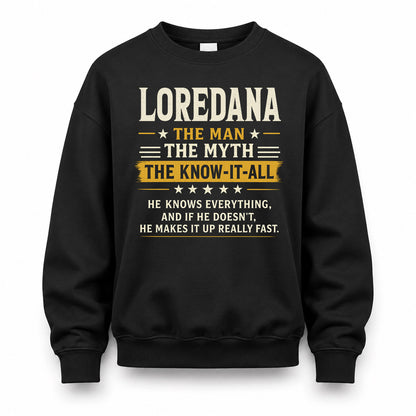 LOREDANA TM90-K04-125 - NAME Legendary Know-It-All Personalized Funny Shirt