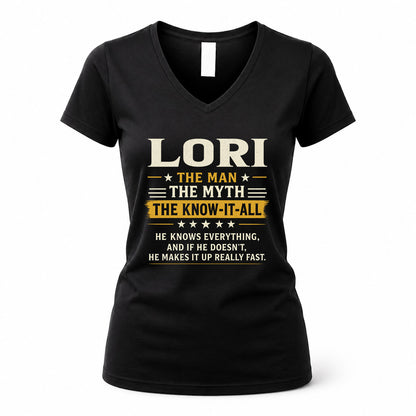LORI TM90-K04-125 - NAME Legendary Know-It-All Personalized Funny Shirt