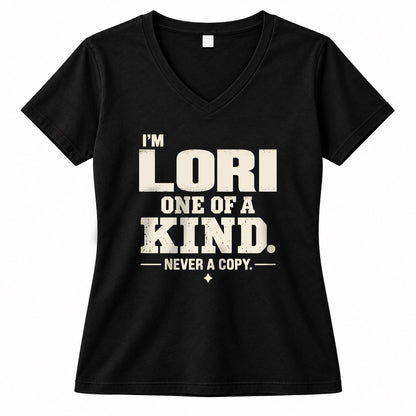 LORI P6-K4-228 Personalized Funny Quote Apparel “I’m NAME – One of a Kind, Never a Copy”
