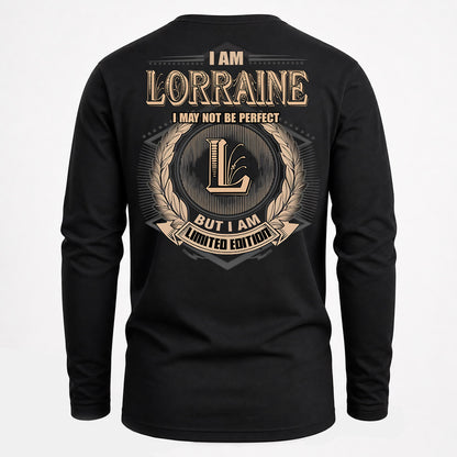 LORRAINE PH55-T25-Personalized Name Quote Apparel “I Am NAME May Not Be Perfect But I Am Limited Edition”