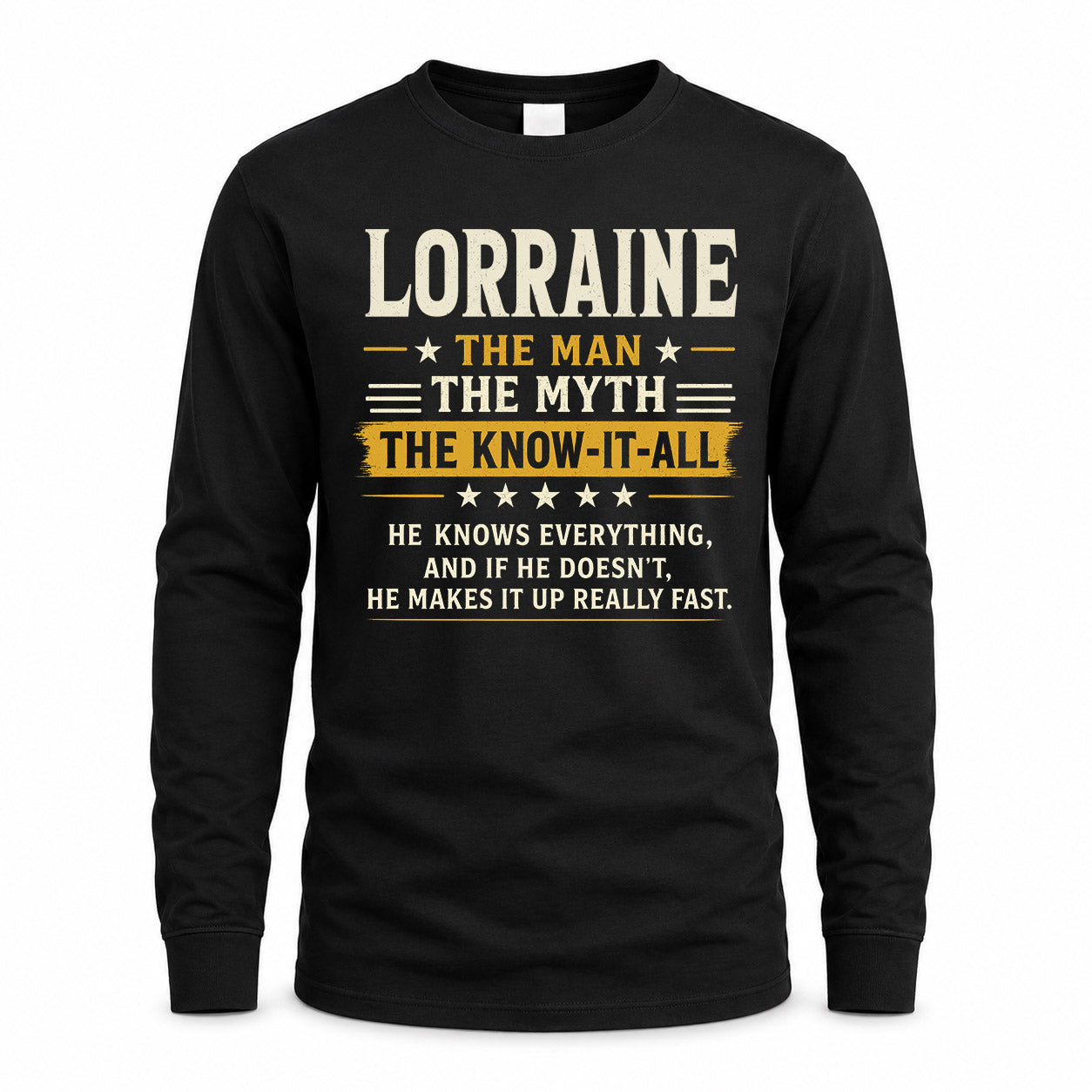 LORRAINE TM90-K04-125 - NAME Legendary Know-It-All Personalized Funny Shirt