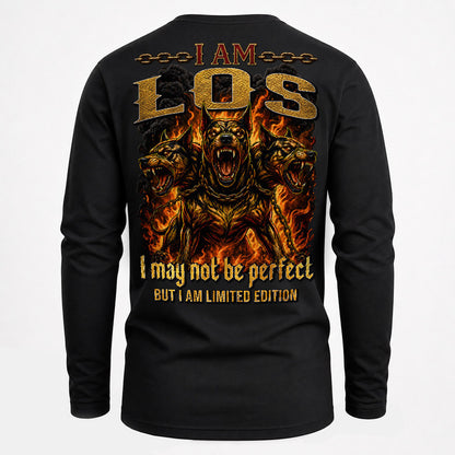 LOS MP88-F2-168–Personalized Bold Quote Apparel “I Am NAME I May Not Be Perfect But I Am Limited Edition