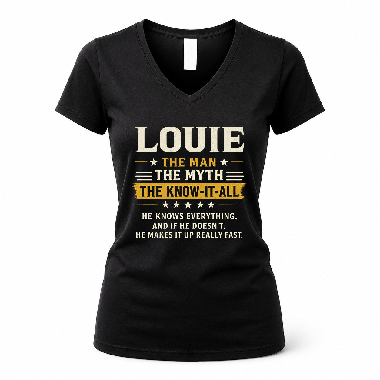 LOUIE TM90-K04-125 - NAME Legendary Know-It-All Personalized Funny Shirt