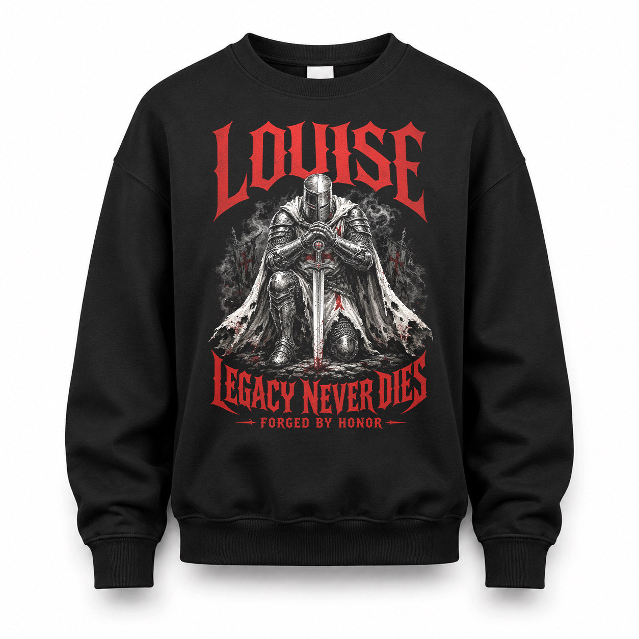 LOUISE HS90-K04-109 - NAME Legacy Never Dies Forged By Honor Personalized Knight