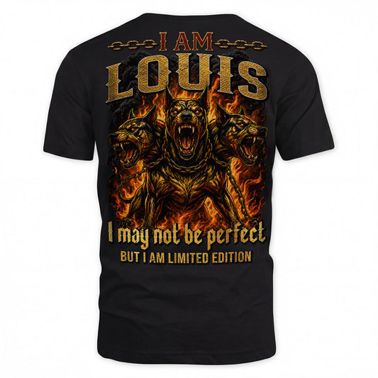 LOUIS MP88-F2-168–Personalized Bold Quote Apparel “I Am NAME I May Not Be Perfect But I Am Limited Edition