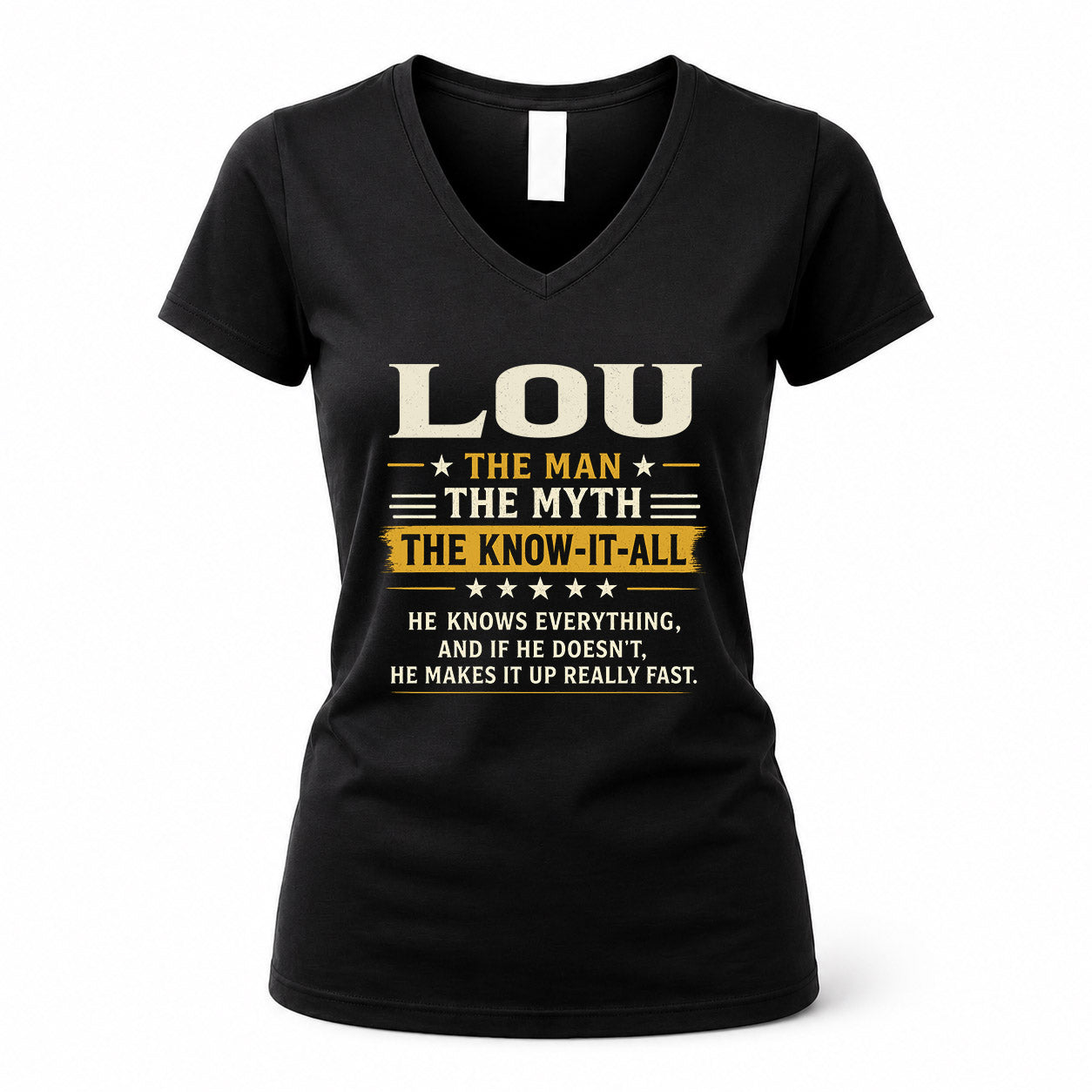 LOU TM90-K04-125 - NAME Legendary Know-It-All Personalized Funny Shirt