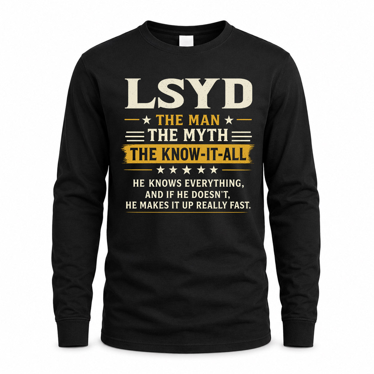 LSYD TM90-K04-125 - NAME Legendary Know-It-All Personalized Funny Shirt