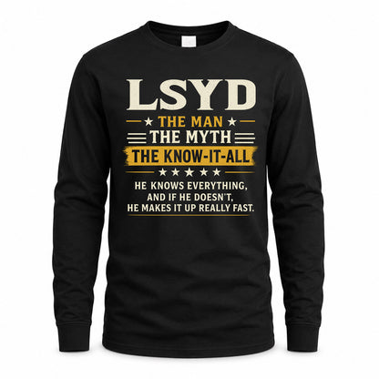 LSYD TM90-K04-125 - NAME Legendary Know-It-All Personalized Funny Shirt