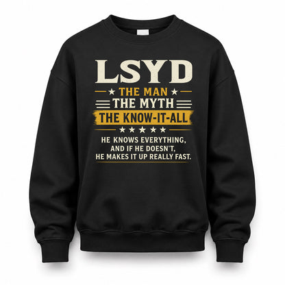 LSYD TM90-K04-125 - NAME Legendary Know-It-All Personalized Funny Shirt